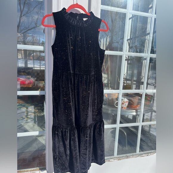 J Crew Velvet Shimmer Tiered Midi Dress NWT - Picture 7 of 10